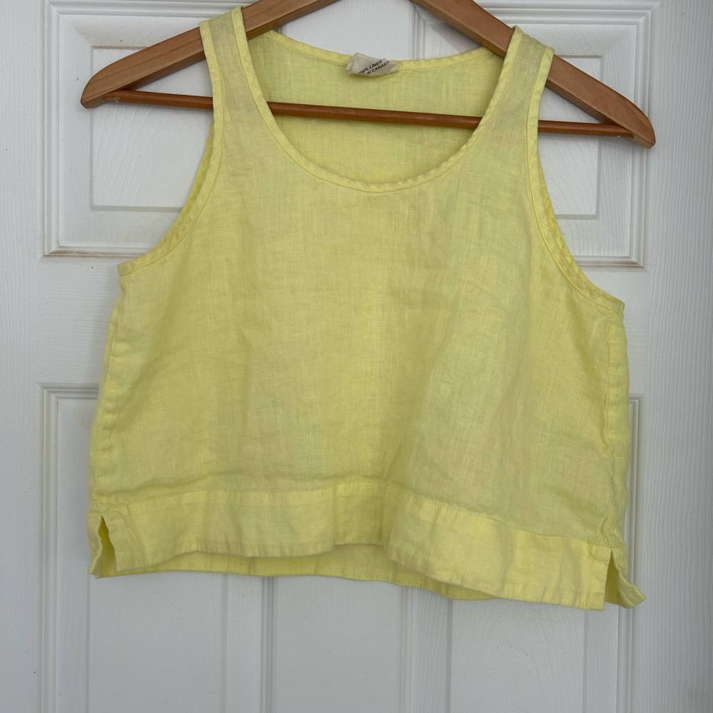 Yellow Sleeveless Linen Top